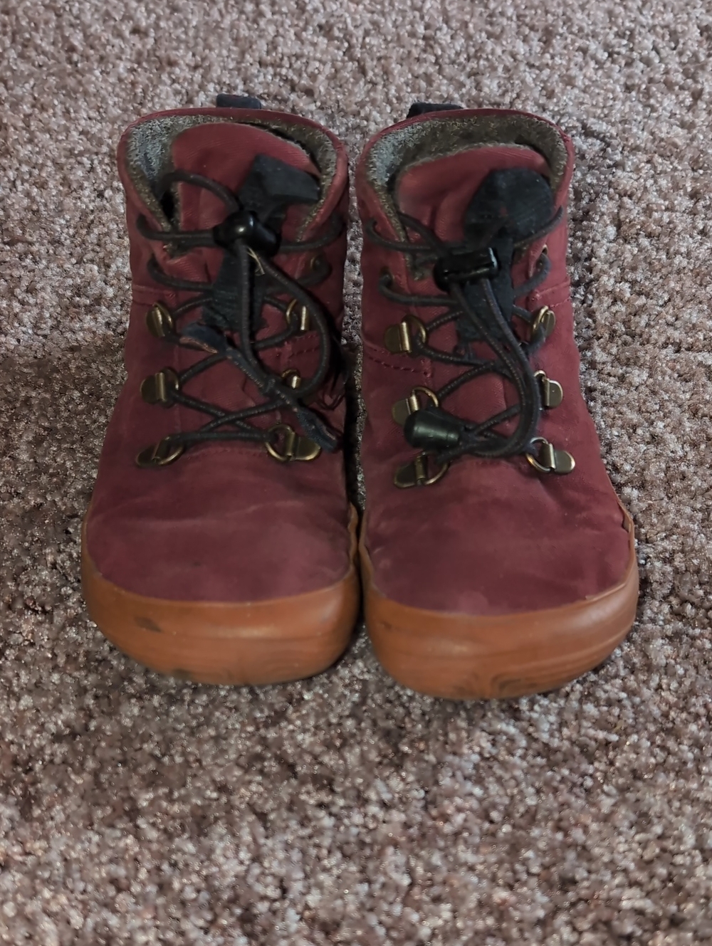 Wildling Kids Size 13/31 Tejo Russet Lace-Up Minimalist Ankle Boots